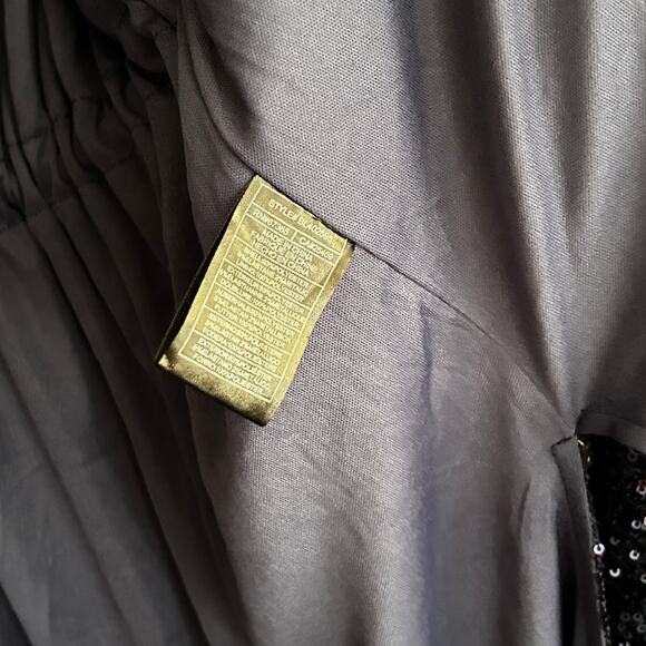 Steve Madden Showstopper Sequin Duster Jacket L NWT Blue Jacket Coat Glam Long - Picture 6 of 8